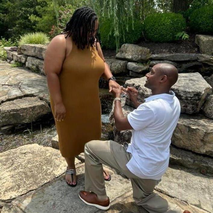 On bended knee. She enthusiastically said yes!