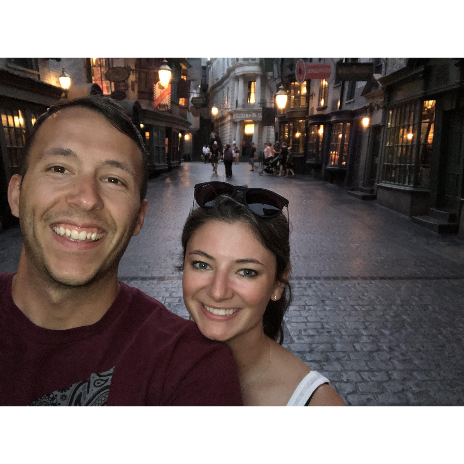 Diagon Alley after sunset is Alyce's favorite.