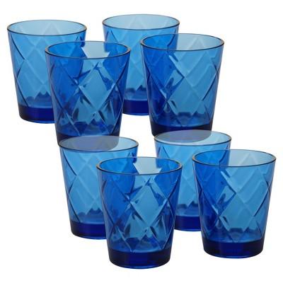 Certified International Diamond Acrylic Tumblers 15oz Cobalt - Set of 8