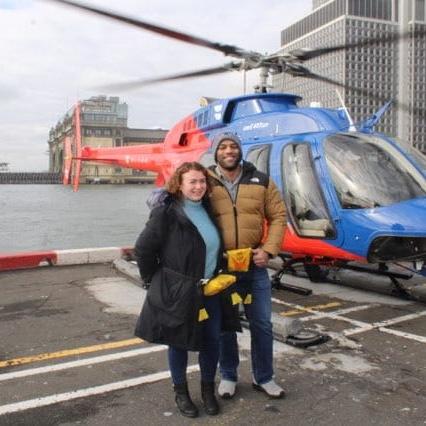 Celso planned a helicopter ride over Manhattan!