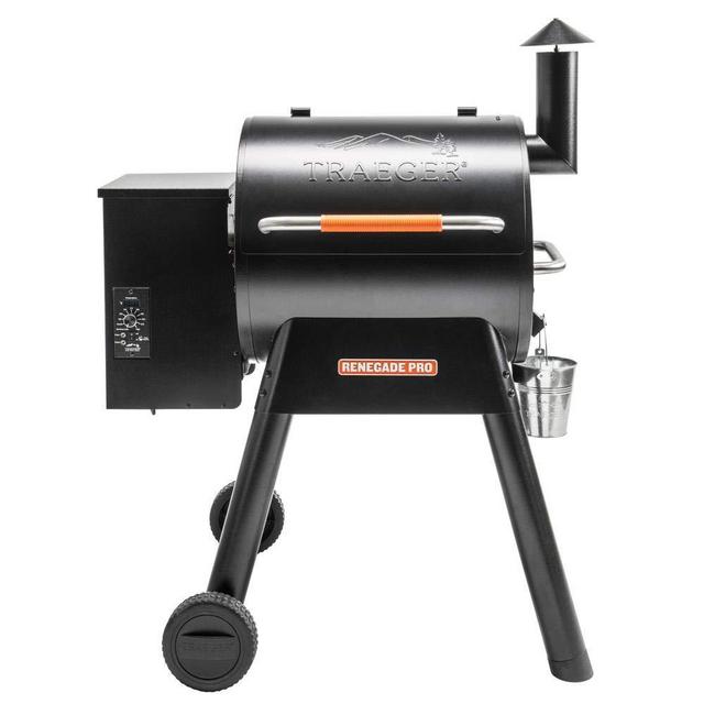 Traeger Grills TFB38TOD Renegade Pro Pellet Grill and Smoke 380 Sq. in. Cooking Capacity, Black/Orange