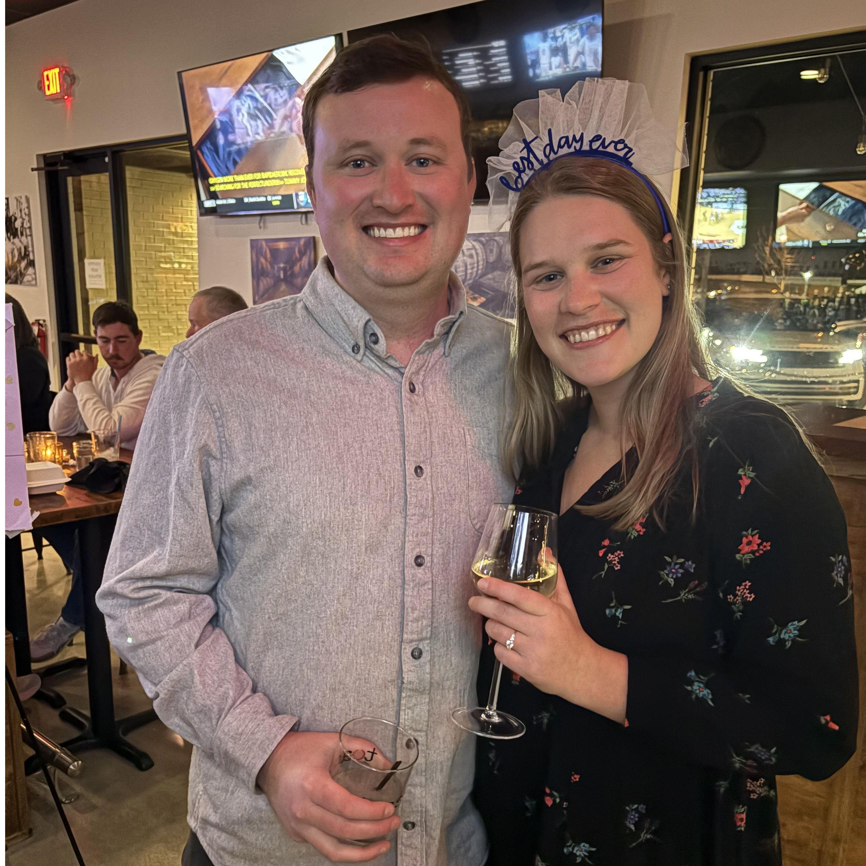 Celebrating our engagement! March 8, 2025