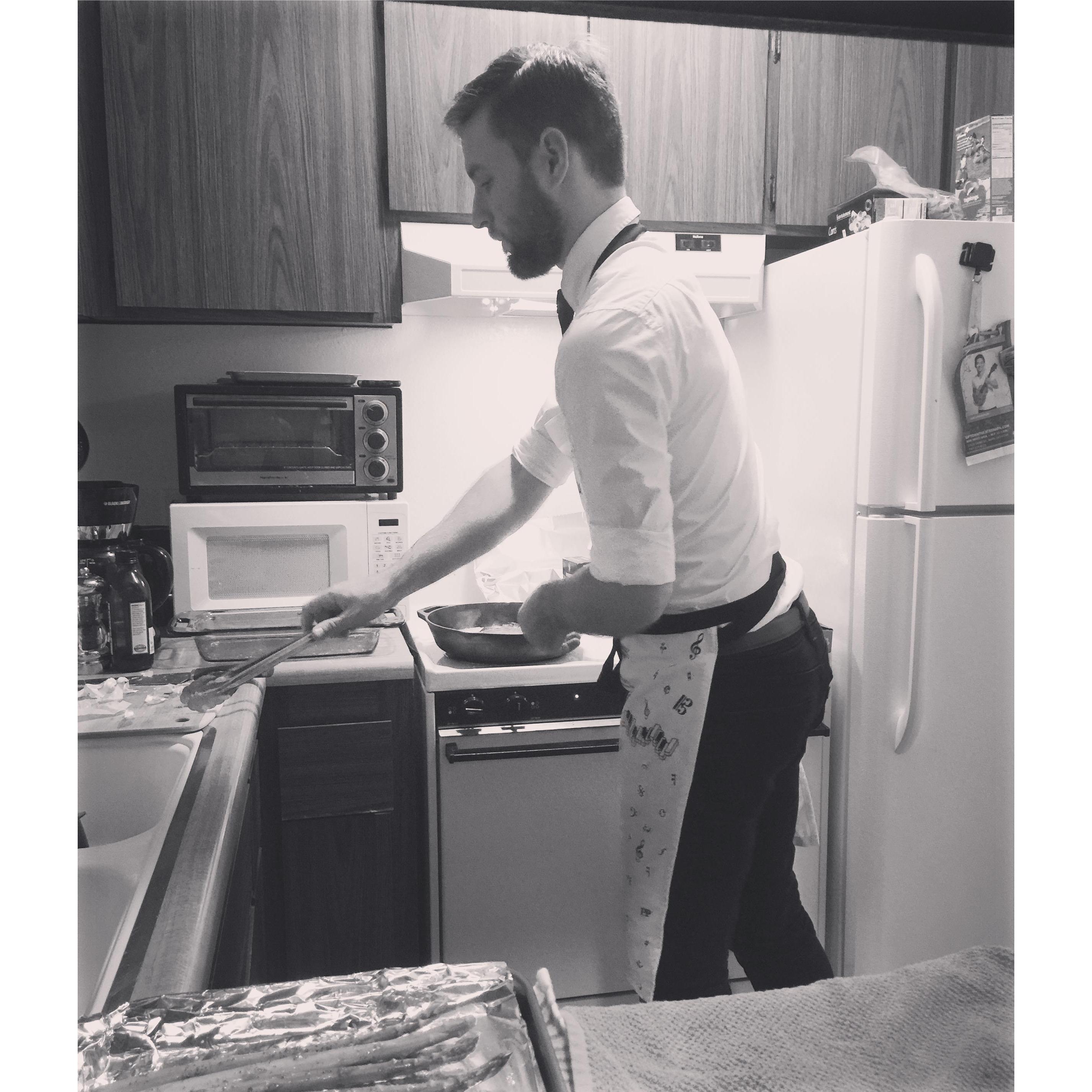 First Valenties Day, Jon cleaned my house, bought me two bouquets and cooked an amazing dinner - February 14th, 2017