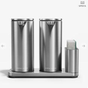 Dual Sensor Pump 14 oz. + Caddy, Matte Gold - Simplehuman