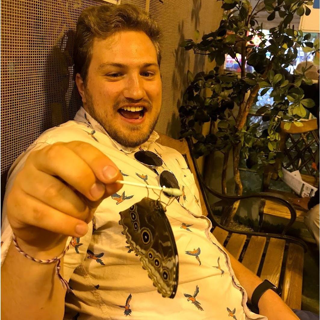 Date to the Minnesota State Fair, at a butterfly tent