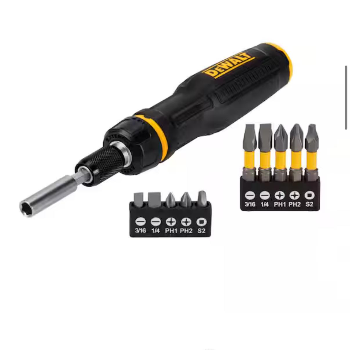 DEWALT Max Fit Telescoping Ratcheting Multi-Bit Combination Screwdriver Set (10-Piece) DWHT68001