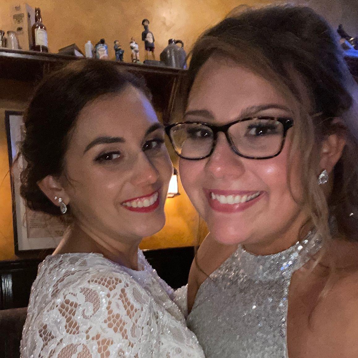 My bridesmaid Kristy and I at her Wedding