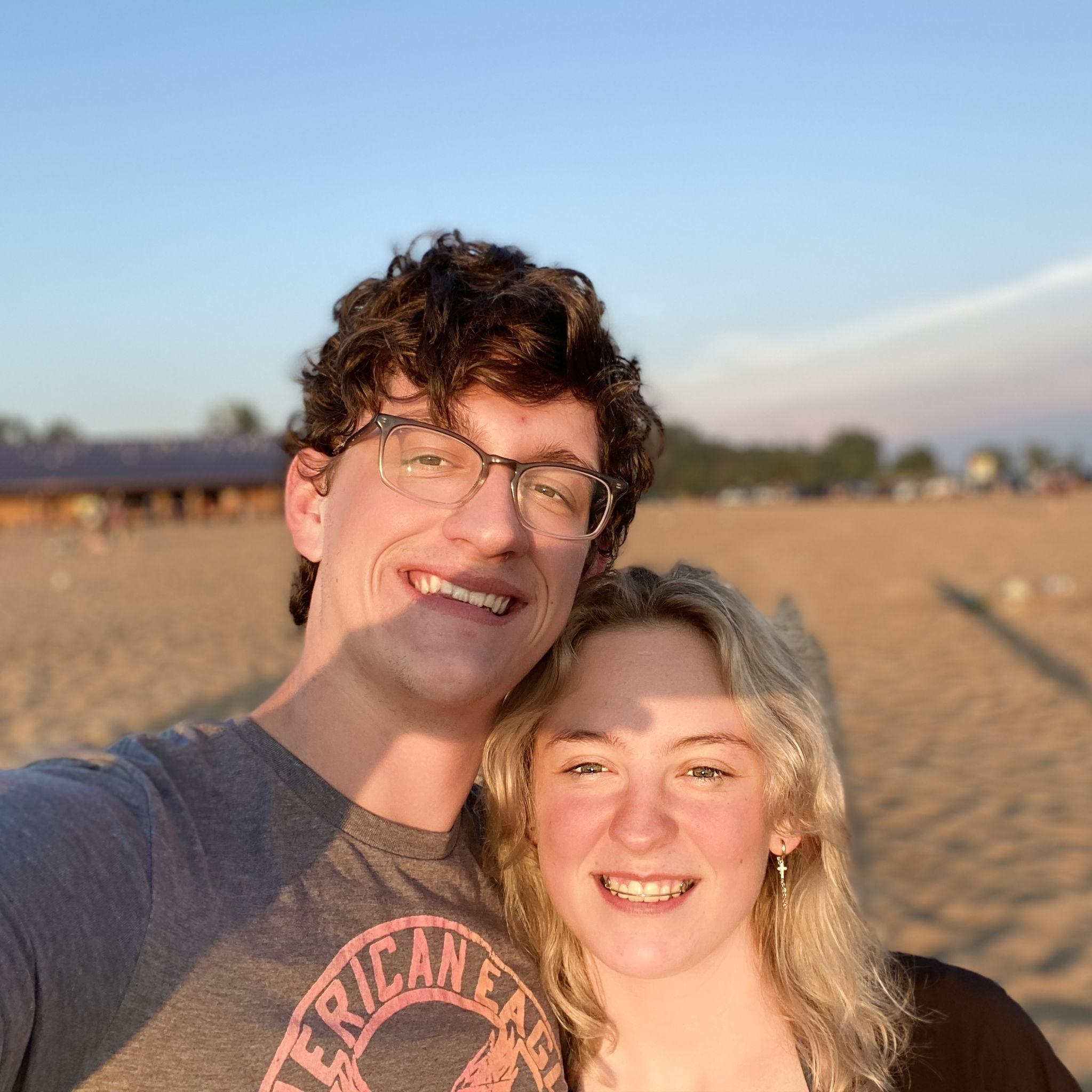 Summer 2021--Our first 'nice' picture together (lets be honest its not nice but we were babies and we tried)