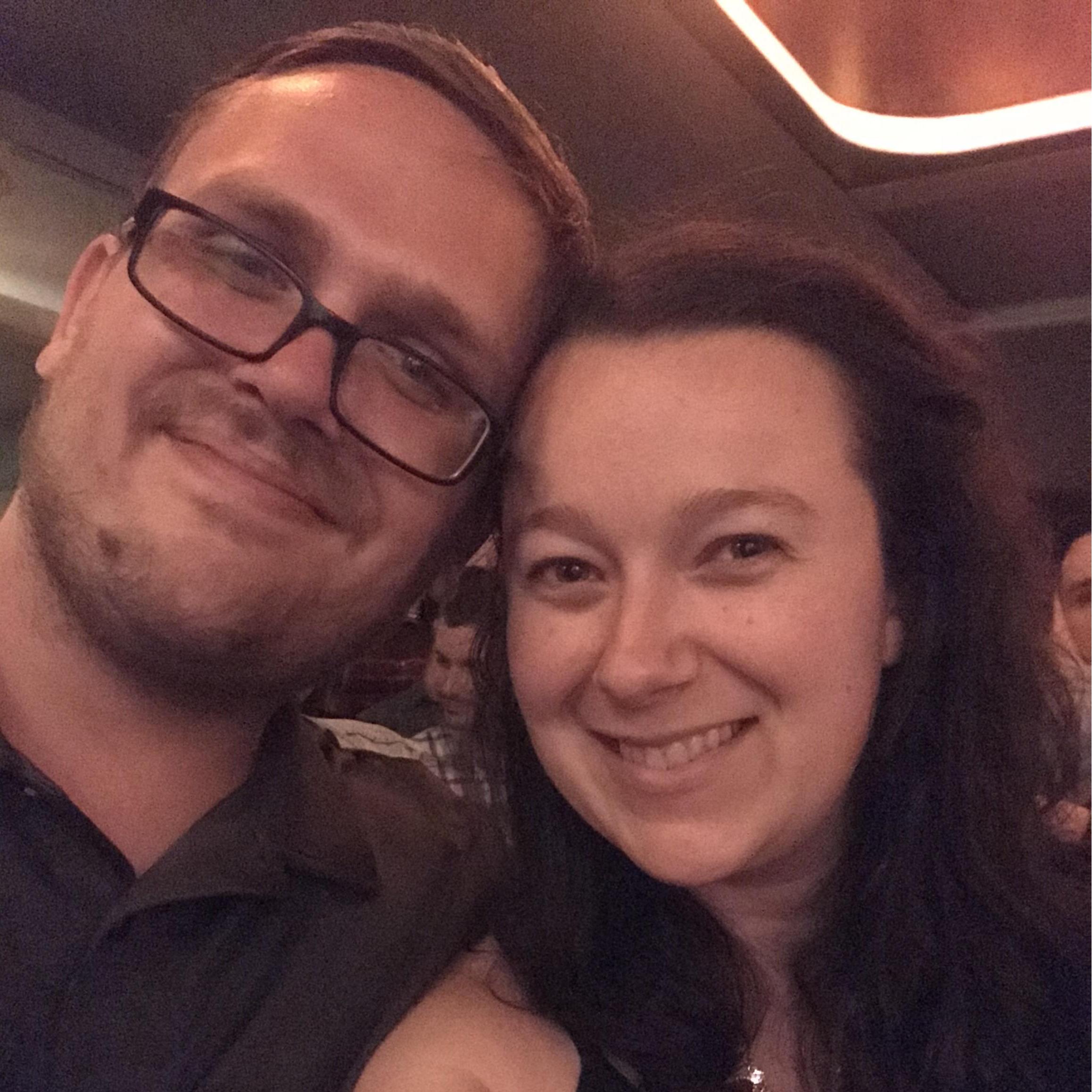 Us attending a comedy show at the Laugh Factory in LA