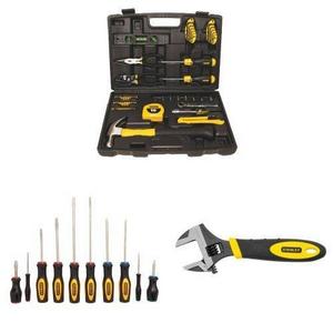 Stanley 94-248 65-Piece Homeowner's Tool Kit w/ 60-100 10-Piece Standard Fluted Screwdriver Set and 90-947 6-Inch MaxSteel Adjustable Wrench