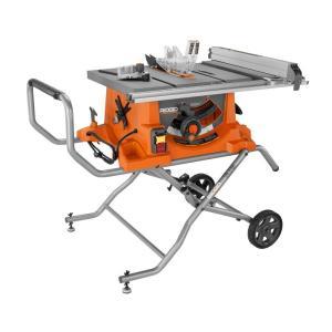 RIDGID 15 Amp 10 in. Heavy-Duty Portable Table Saw with Stand
