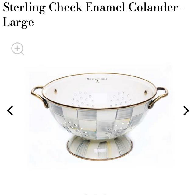 MacKenzie Childs Sterling Check Enamel Colander (Large)