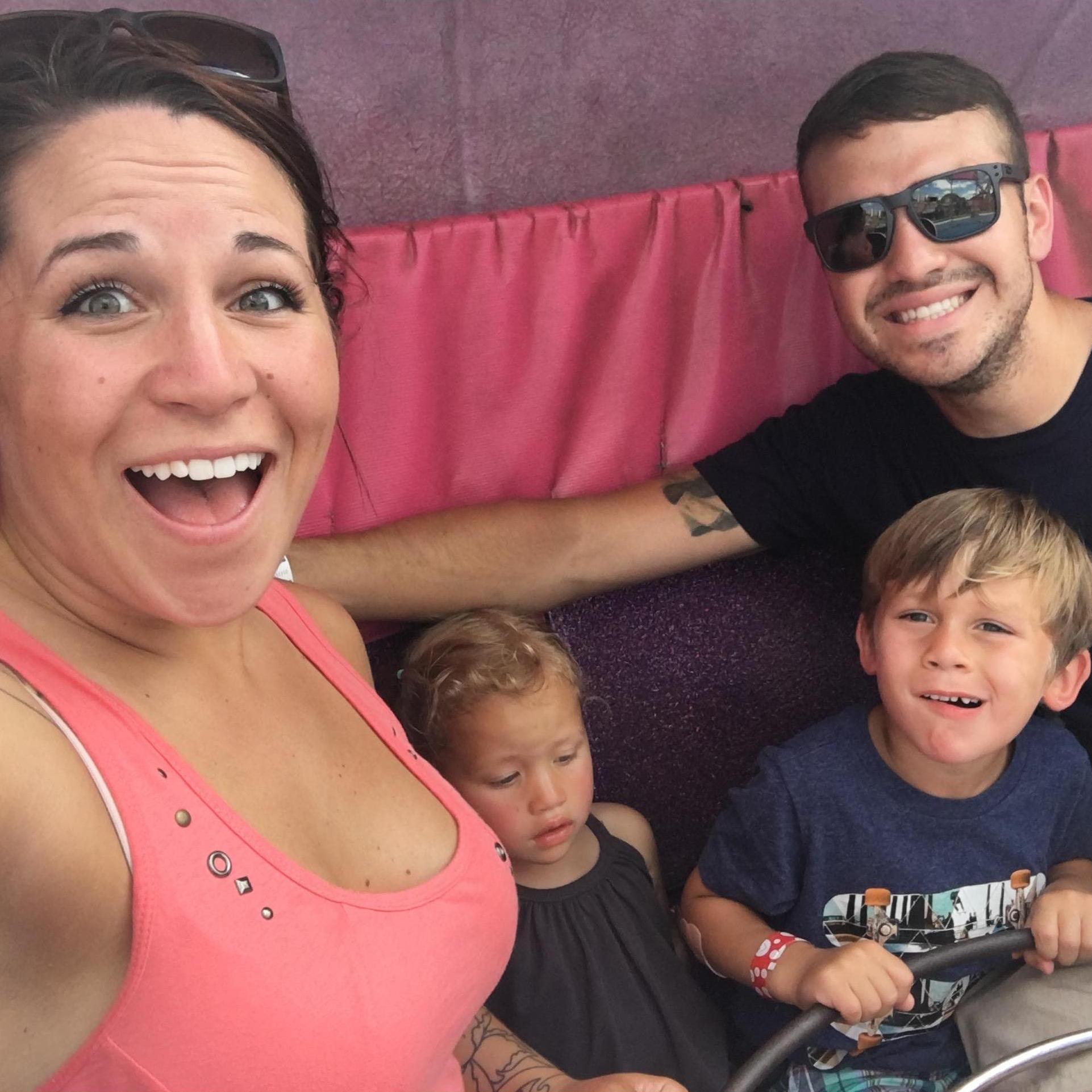 Owen was saying, "I don't know if I like this or not!" On the tilt-o-whirl