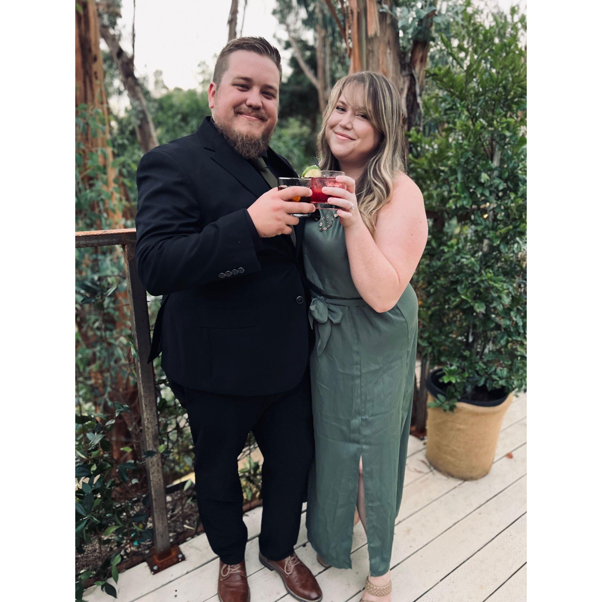 At their friends wedding looking sharp in 2023.