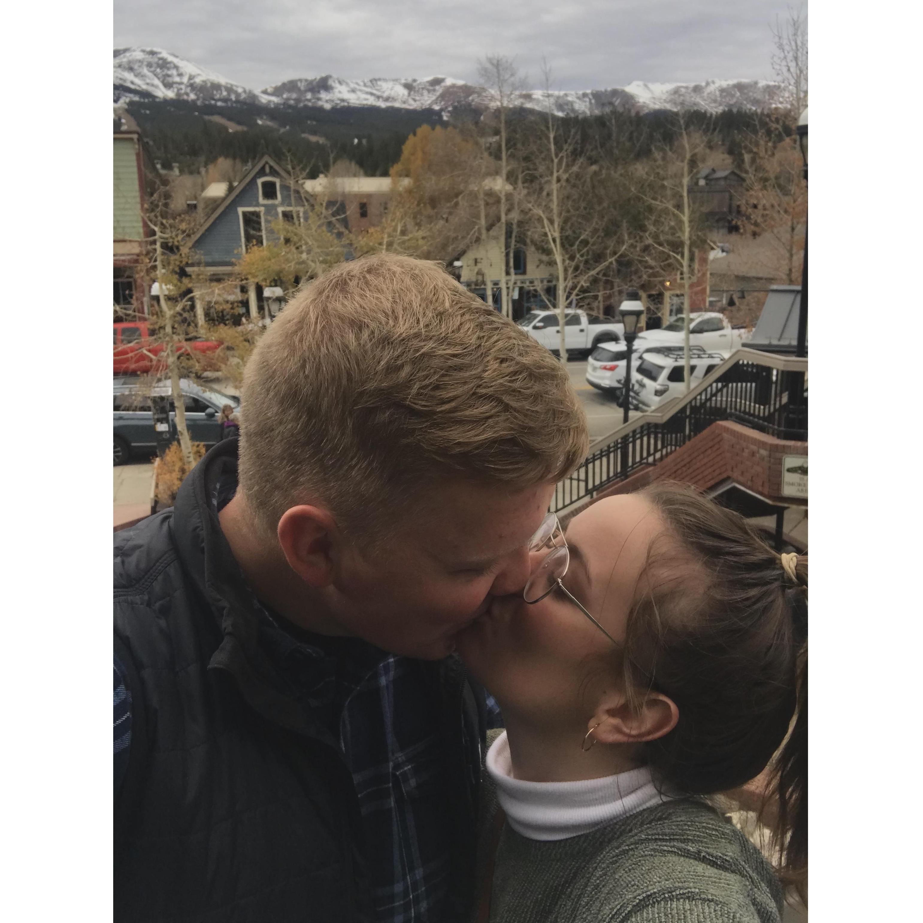 We celebrated our two year anniversary of dating shortly after getting engaged in Breckenridge, CO.