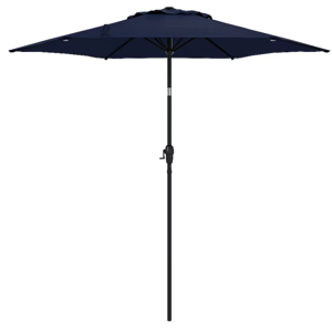 Style Selections 7.5-ft Steel Navy Push-button Tilt Market Patio Umbrella