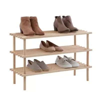 SALT™ 3-Tier Wood Shoe Rack