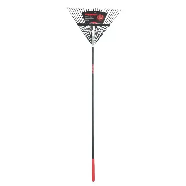 51 in. Fiberglass Handle 24-Tine Steel Rake