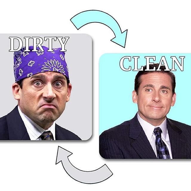 Dishwasher Magnet Clean Dirty Sign Indicator, Washing Machine Magnet Double Sided Kitchen Dish Washer Refrigerator Magnet Flip with Magnetic Plate Office Michael Scott