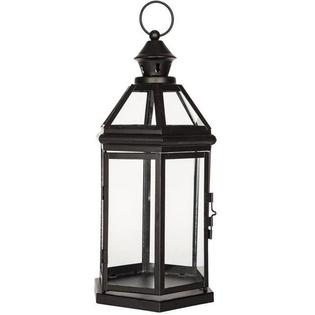 Black Hexagonal Metal Lantern