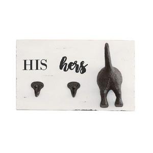 4343001 - Mud Pie HIS, HERS & PUP WALL HOOK