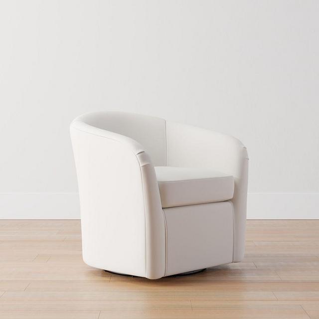 Blake Upholstered Swivel Armchair, PLY CSH, Performance Everydayvelvet™ Smoke