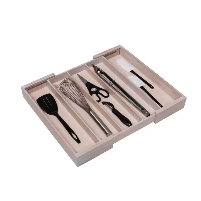 Squared Away™ Utensil Expandable Bamboo Flatware Organizer