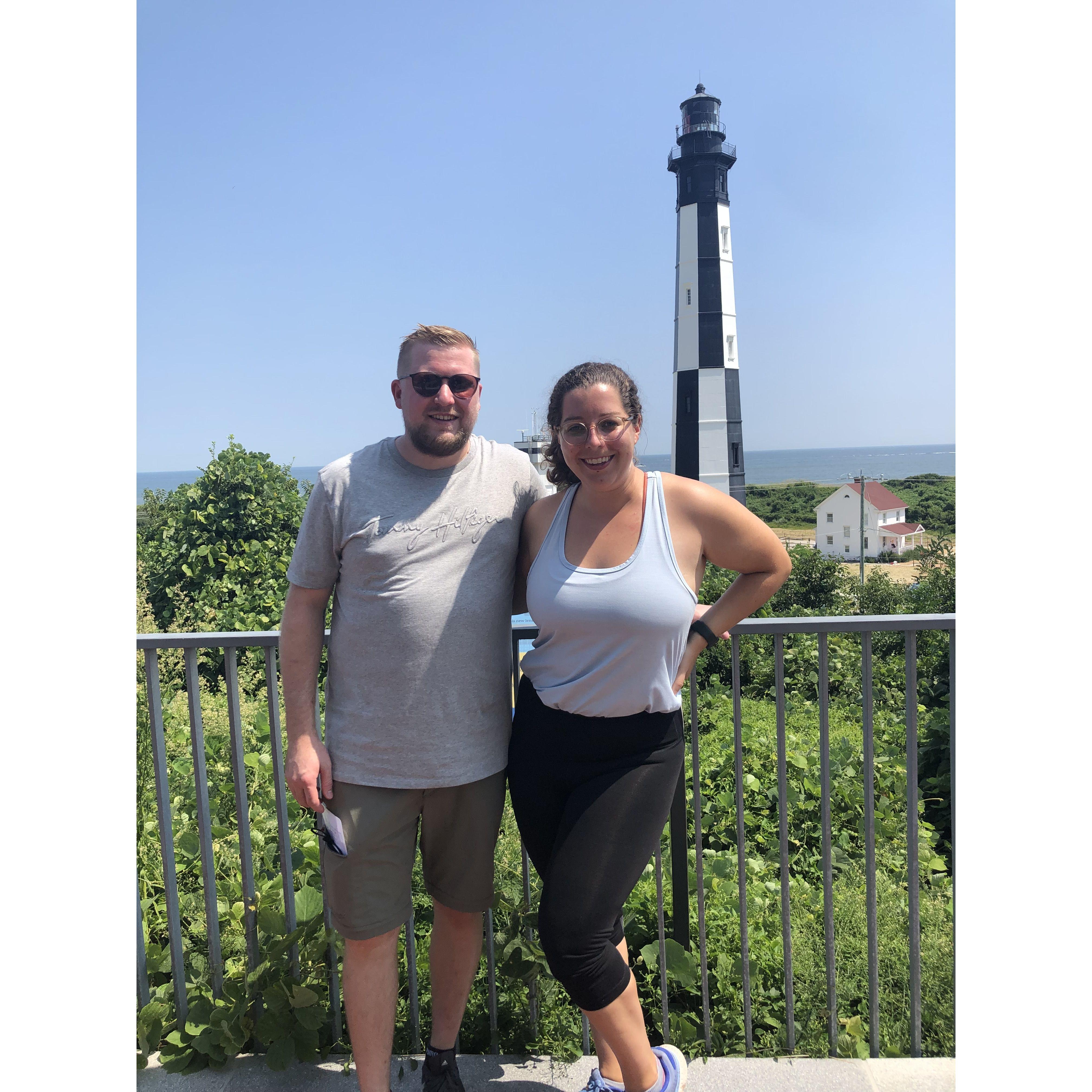 With the famous lighthouse in Virginia Beach