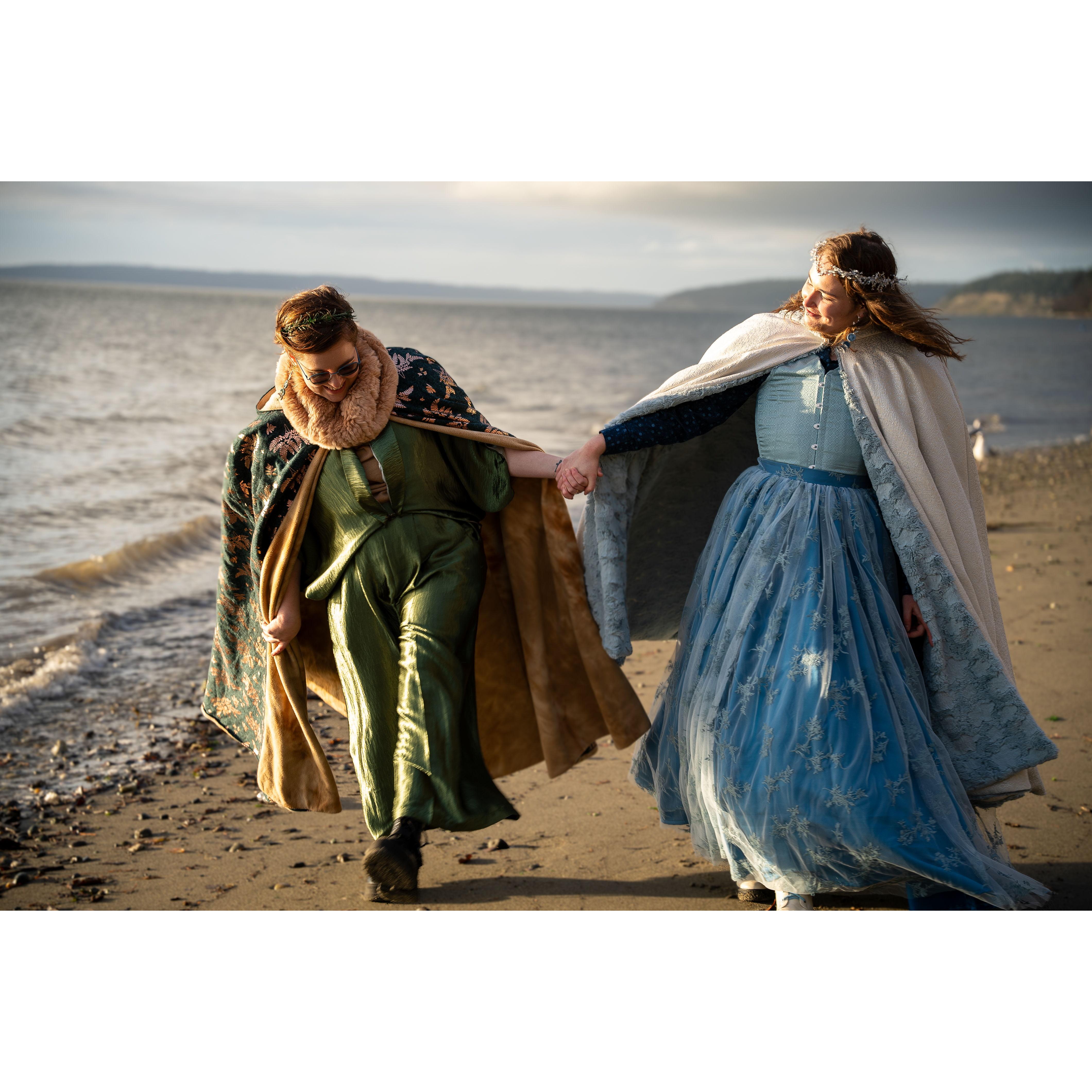 And a beautiful golden hour on the beach as newlyweds