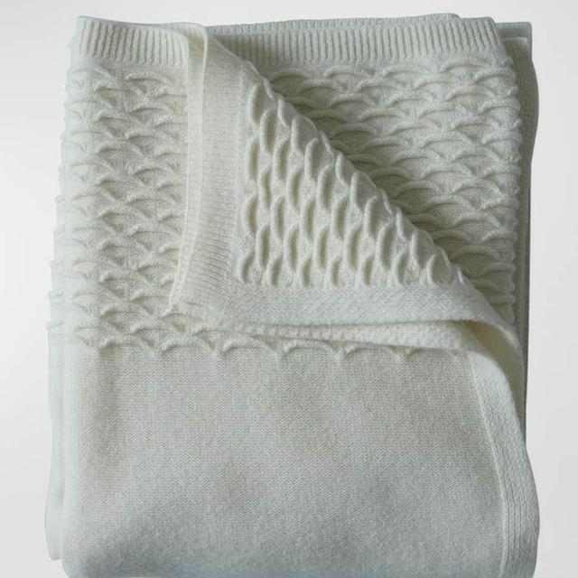 Knit Wool Throw Blanket