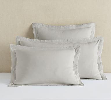 Belgian Flax Linen Sham - set of 2, Euro, Chambray
