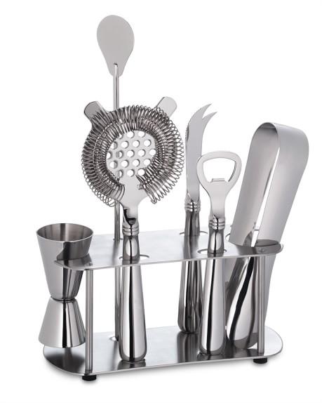 Stainless-Steel Bar Tools Set with Stand