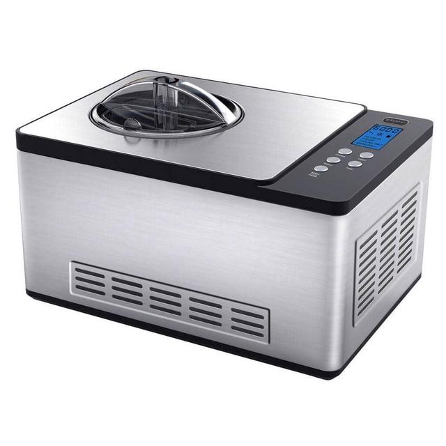 2.1 qt. Stainless Steel Electric Ice Cream Maker with Built-in Timer and Ice Cream Scoop