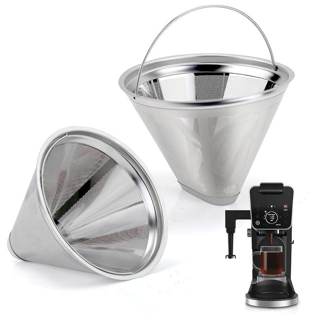 Reusable Coffee Filter Coffee Maker Filters, 304 Stainless Steel Replacement Permanent Basket Filter for Ninja Coffee Bar Brewer Ninja CFP301 DualBrew Ninja Coffee Makers