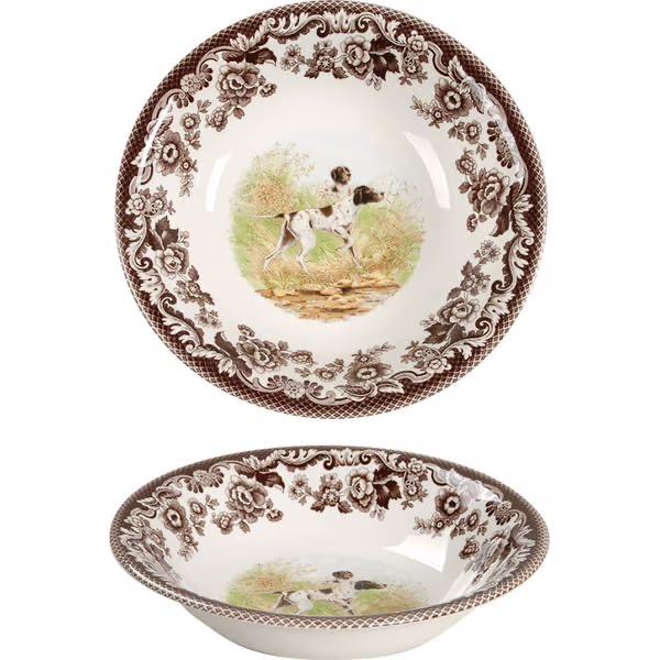 Woodland Ascot Cereal Bowl 8 Inch, Flat Coated Pointer