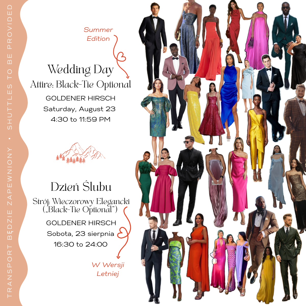 Shoe Note: Ceremony will require walking on grass and woodchips. We recommend block heels versus stilettos for this terrain.