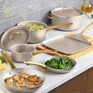 Radiant Nonstick 12-Piece Cookware Set with Prestige Tools