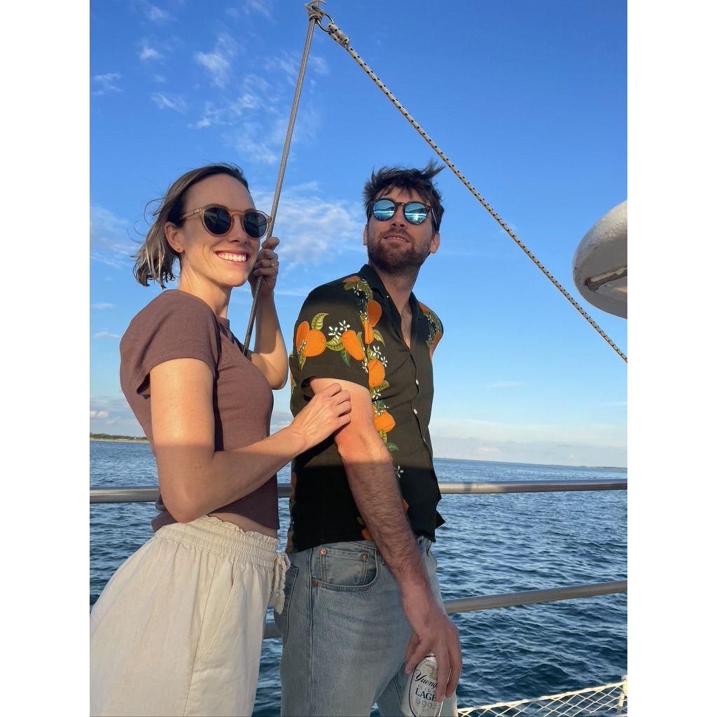 Celebrating our engagement on a sunset cruise <3