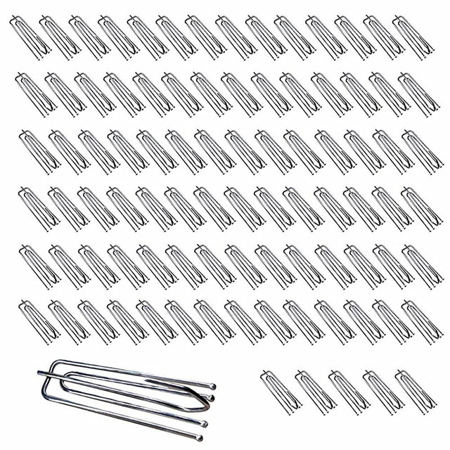 90PCS Stainless Steel Curtain Pleat Hooks,Drapery Hook and Pin for Pleated Drapes 4 Prongs Pinch Pleat Hook Clips,Traverse Pleater 4 End Curtain Hangers for Window Door Bathroom Curtain