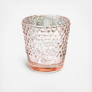 Rose Gold Hobnail Glass Votive, Set of 12