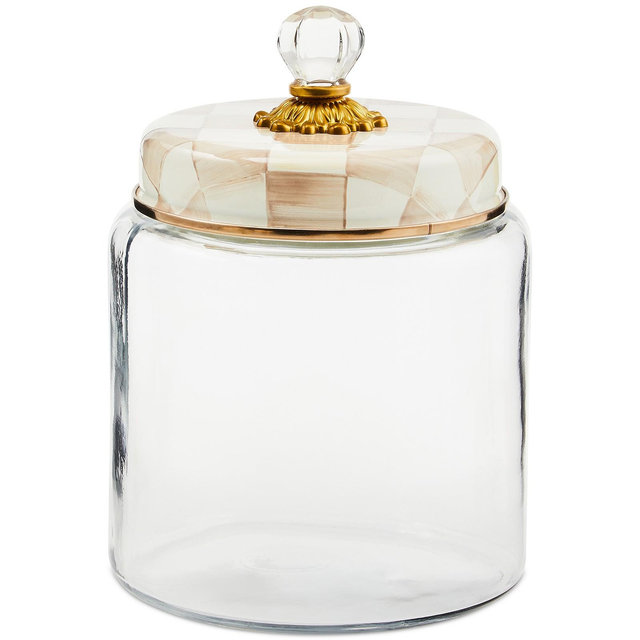 Mackenzie-Childs Mocha Check Large Kitchen Canister