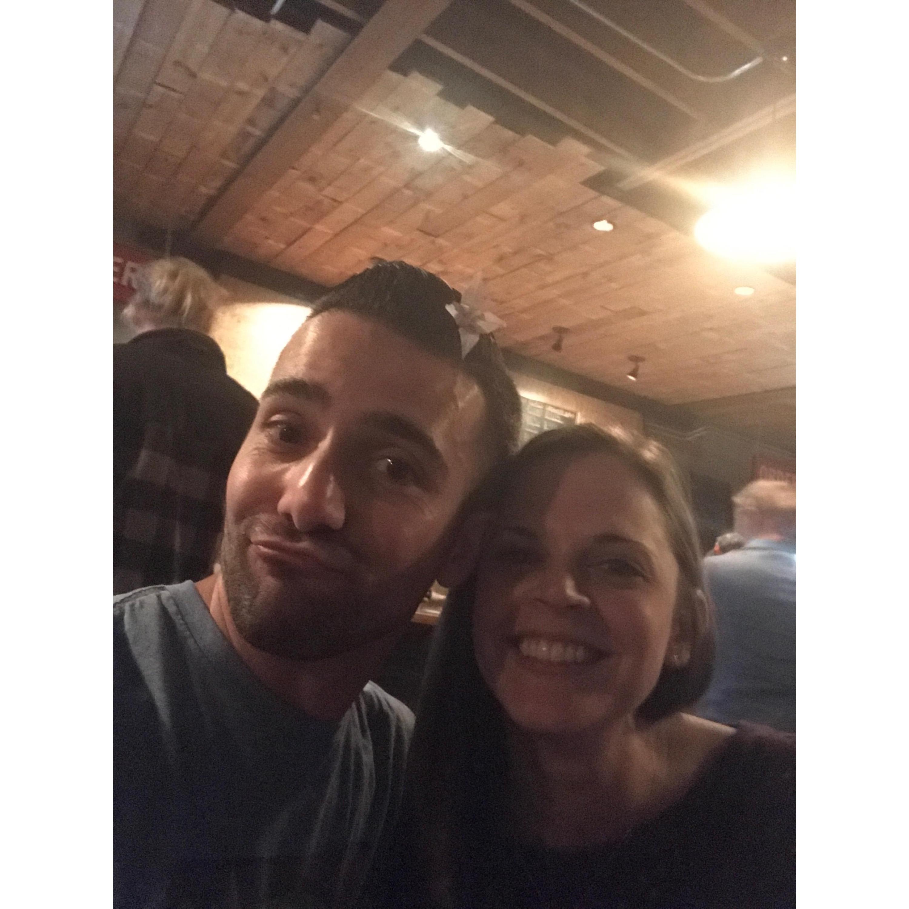 One of the first pictures of us! Matt's Birthday, before we started dating. I made him an origami flower (see his hair) November 2016