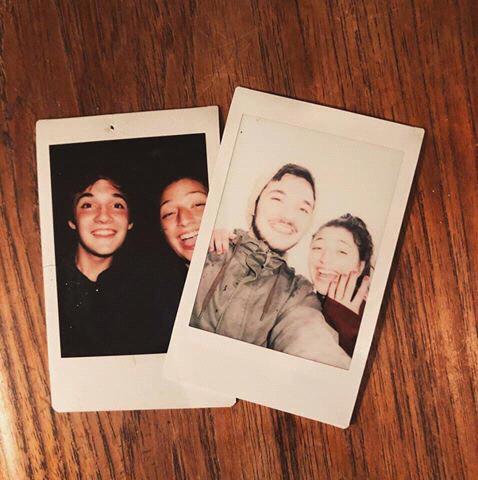 Polaroid on the left was taken the night we decided to go on our first date & the Polaroid on the right was taken the day we decided to get married!!