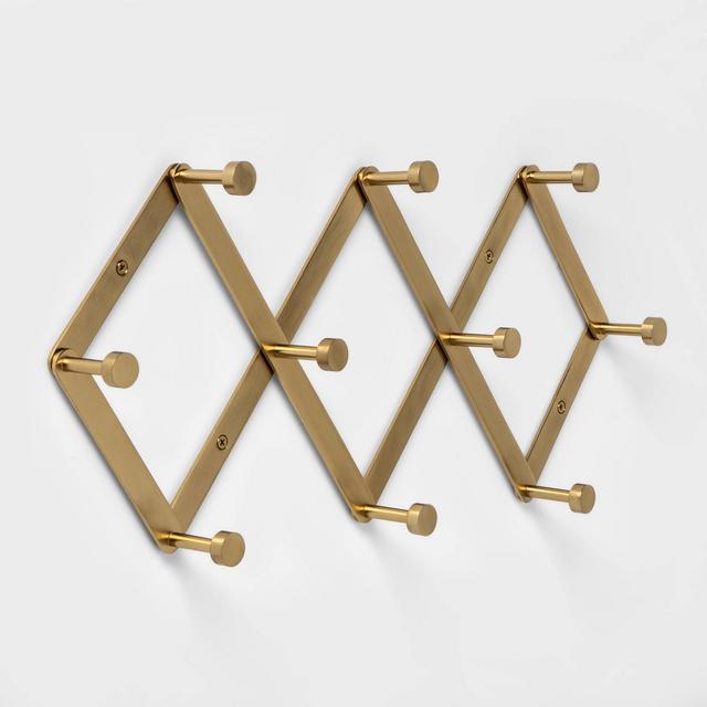 Accordion Decorative Hook Rack Brass - Project 62™