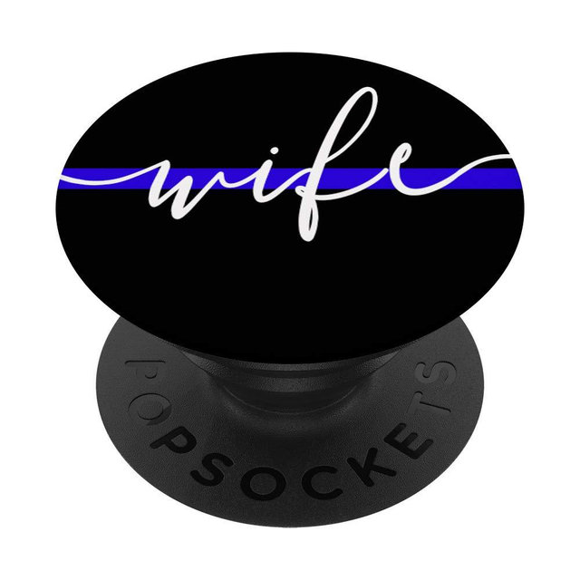 Police Wife Gifts Police Officer Gifts Blue Line Black PopSockets PopGrip: Swappable Grip for Phones & Tablets