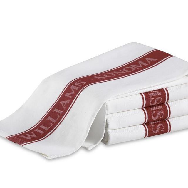 Williams Sonoma Classic Logo Towels, Set of 4, Claret Red