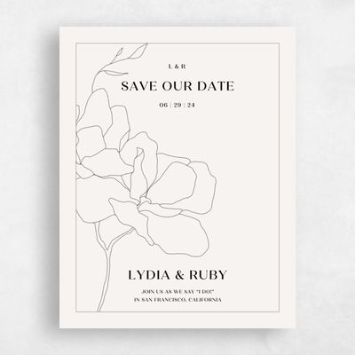 Light Oatmeal, Beige Wedding Save the Date - Linwood Portrait