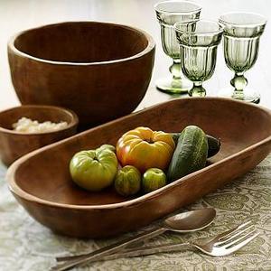 Vintage Wood Oval Tray