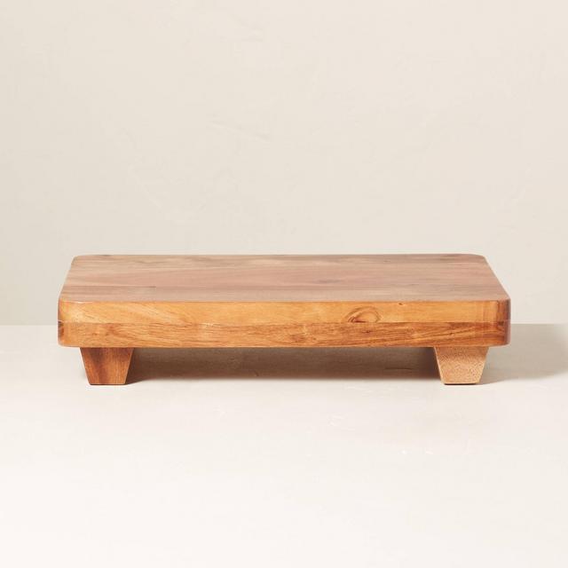 10" x 13" Footed Wood Serving Trivet Brown - Hearth & Hand™ with Magnolia