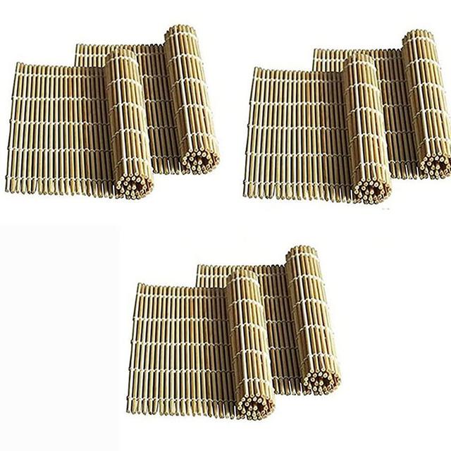 Natural Bamboo Sushi Mat 9.5 inches Green Bamboo Sushi Rolling Mat Square Sushi  Roller Sushi Making